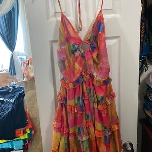 Tropical ruffle dress